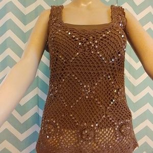 VENUS brown sweater tank Sz M